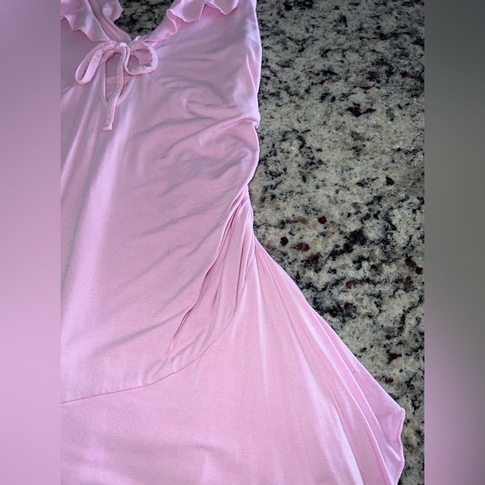 Pink Ruffled Mini Dress - Picture 2 of 5